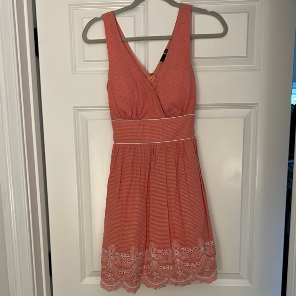 Elegant Coral Sleeveless Dress